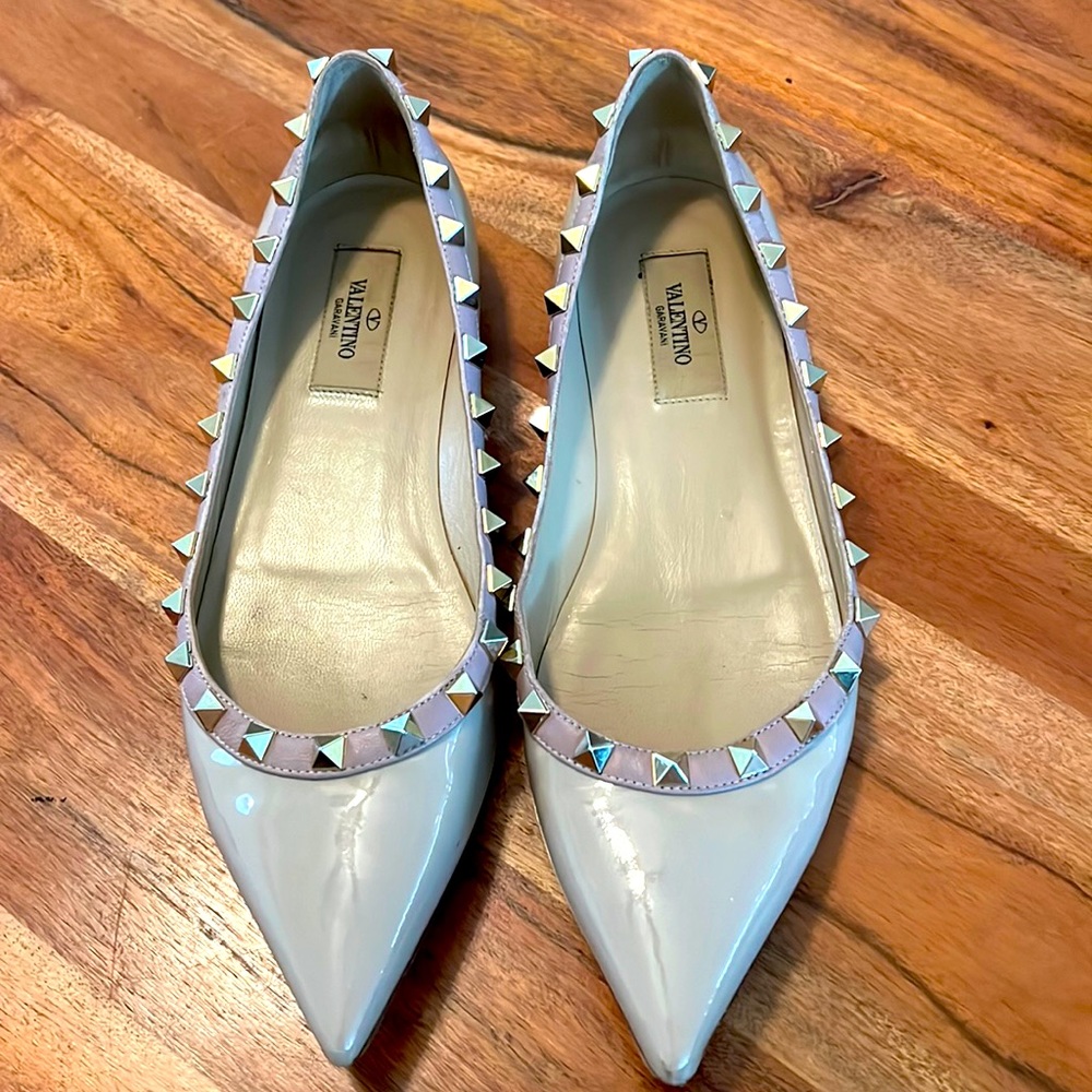 Valentino studded nude flats